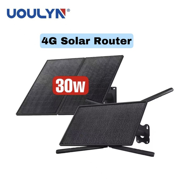 Uoulyn 50 Meters 30W 4G SIM CARD Network Outdoor Waterproof Solar Battery Powered Wifi Router Output for WIFI Products