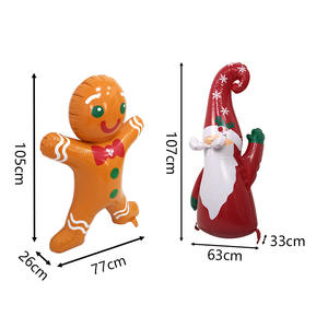 Jouets de dessin animé gonflables en PVC Père Noël Bonhomme en pain d'épice <span class=keywords><strong>Sentry</strong></span> Décoration de réveillon de Noël Ornement de centre commercial de rue de la ville - Product Image 3
