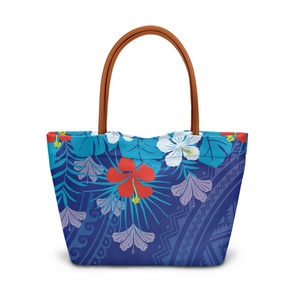 Borsa da donna polinesiana su misura di ibisco per il tempo libero grande capacità stampa comoda su richiesta giovane <span class=keywords><strong>e</strong></span> alla <span class=keywords><strong>moda</strong></span> - Product Image 1