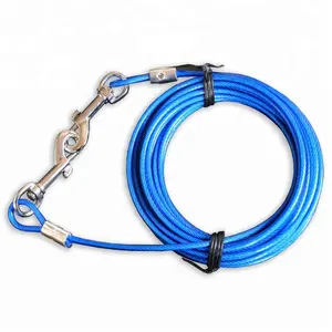 Hot Selling Hoge Treksterkte Pvc Gecoate Staaldraad Touw Grote Hond Tie Out Kabel