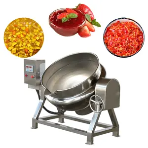 Commercial electric gas steam jacketed kettle with mixer agitator industrial cooker jacket cooking kettle