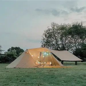 Grande tenda portatile pieghevole per quattro stagioni con tenda da campeggio per famiglie all'aperto 210D Oxford spessa 3 camere