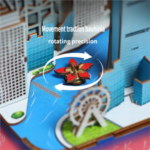 Caja Musical de Madera 3D de Chao Tong con Paisaje de Hong Kong, Modelo Arquitectónico Hecho a Mano, Adorno Antiestrés, Regalo de 5 Estrellas - Product Image 4