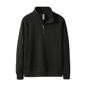 Sweat-shirts à demi-zip vierges tendance 2026, en coton épais 100 %, manches raglan, col montant, style streetwear décontracté pour hommes - Product Image 1
