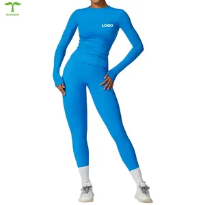 High Waist Yoga Pants Long Sleeved Top Comfortable Quick Dry Running Leggings Adults Tennis Volleyball Practice Tracksuit Set