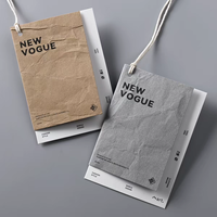Étiquettes de vêtements écologiques en carton et papier kraft, étiquettes brunes imprimées en relief pour les vêtements de boutique, les sacs et les chaussures