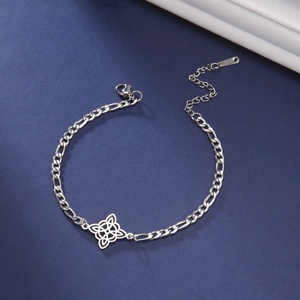 Brujería nudo de bruja encanto pulsera para Mujeres Hombres Acero inoxidable Figaro cadena pulseras amuleto paganismo joyería regalos - Product Image 1