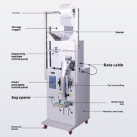 Zijdelingse verzegelings-, snij-, wikkel- en lijmmachine voor korrelvulling, elektrisch, voor thee en voedsel, 25 zakjes/min, papier/metaal/plastic, automatisch