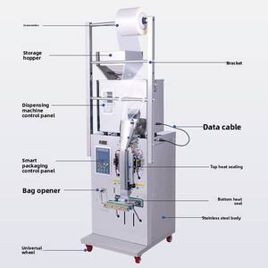 Máquina Automática de Envasado de Gránulos con Sellado Vertical de <span class=keywords><strong>3</strong></span> Lados, Corte y Encolado, para Alimentos, 25 Bolsas/Min, Papel/Metal/Plástico - Product Image 3