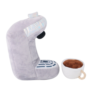 D Koning Fabrikant <span class=keywords><strong>Custom</strong></span> Logo Tough Dierbenodigdheden Vorm Zacht Pluche Gevulde Piepende Koffie Kauwen Hond Speelgoed - Product Image 3