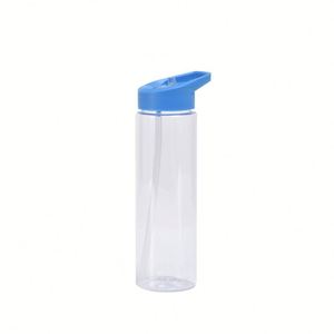 Nouvelle tendance, bouteille d'eau de sport en plastique transparent de type paille, écologique, sans BPA, 24 oz/700 ml, portable, logo personnalisé - Product Image 4