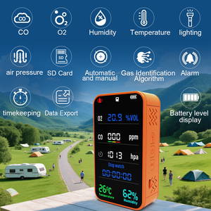 <span class=keywords><strong>Detector</strong></span> de Oxígeno Portátil 7 en 1, Sensor de Monóxido de Carbono O2 <span class=keywords><strong>CO</strong></span>, Monitor de Temperatura y Humedad, Medidor de Calidad del Aire para Viajes y Campamentos - Product Image 5