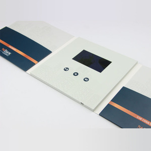 Qualité de luxe personnalisé <span class=keywords><strong>4</strong></span>.3 pouces 5 pouces écran LCD TFT électronique livret vidéo Invitation mouvement vidéo livre carte d'or - Product Image 2