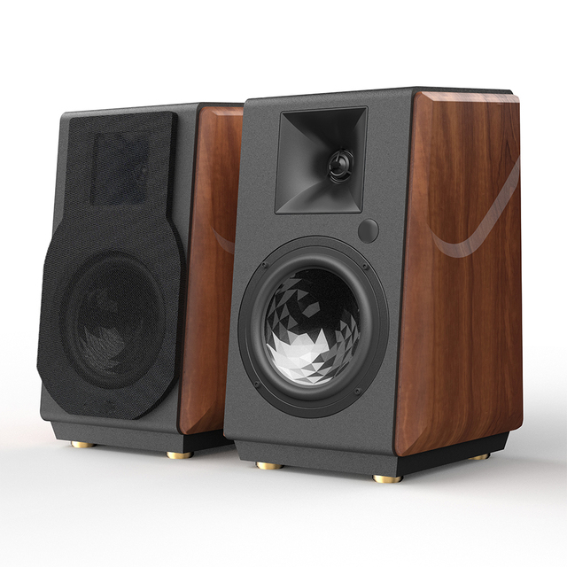 OEM 150W 6.5'' Subwoofer Wooden Bookshelf Speakers System Diamond Cone 2.0 Active Wireless-wired for Studio Monitor Home Theater