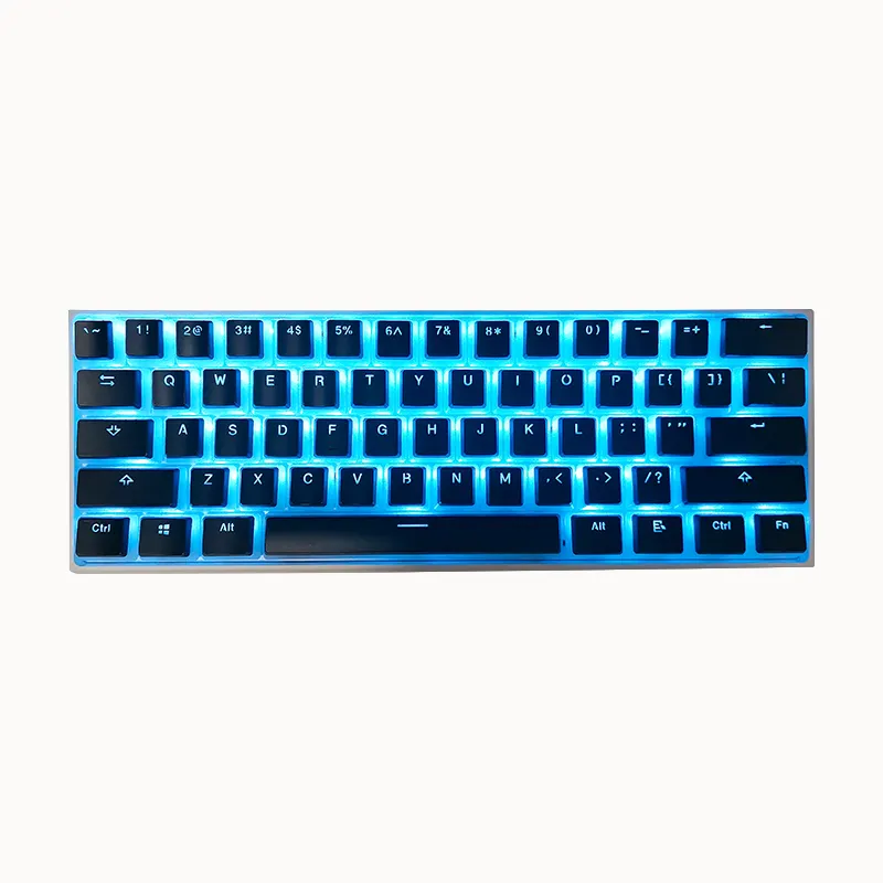 Super Budget 60% Single Color LED Backlit USB Type C Wired Mode Mini 61keys Mechanical Keyboard Gaming