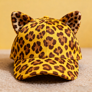 Elegante Gorra de Béisbol de Algodón de 6 Paneles con Estampado de Leopardo Personalizado, Impermeable, para Deportes Casuales y Uso Diario - Product Image 2