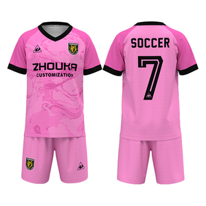 Bóng đá mặc cho cô gái trẻ em thăng hoa tùy chỉnh thoáng khí nhanh chóng làm khô đội bóng đá đồng phục thanh niên trẻ em bóng đá Jersey Set - Product Image 3