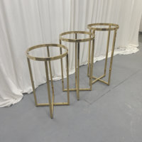 Ensemble de comptoirs ronds en acier inoxydable doré, table haute pour cocktails de mariage, décoration d'événements