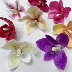Z-010 diamètre 9.5cm simulé réaliste tactile Cymbidium <span class=keywords><strong>orchidée</strong></span> tête de fleur <span class=keywords><strong>pour</strong></span> meubles salon décoration accessoires de mariage - Product Image 1