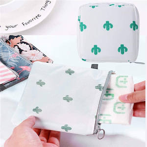 Nylon Waterdicht Cartoon Patroon Mode Rits Sluiting Draagbare Periode Tassen Tampon Zakje Maandverband Opbergtas - Product Image 4