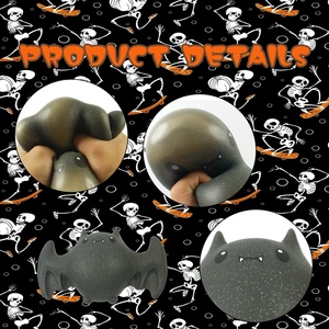Cross-border Halloween Bat Squishy Glitter Powder Stress-Relief Toy Thermoplastic Rubber Slow-<b>Rebound</b> Decompression Ornament - Product Image 1