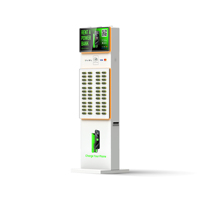 Distributeur automatique intelligent 48 emplacements de qualité industrielle avec écran publicitaire 21,5 pouces, station de location de batteries externes 6000 mAh à charge rapide pour les places publiques
