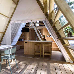 Outdoor Campground Triangle <b>Tent</b> Resort Scenic Wood Frame Restaurant <b>Tent</b> CF-01 <b>Large</b> Luxury Camping <b>Tent</b> CF-01 - Product Image 2