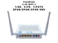 F663NV3A GPON ONU 1GE 3FE 1POTS USB 2.4G WiFi FTTH ONT Unité de réseau optique avec VoIP OMCI Mode Pont pour ISP