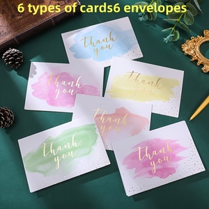 Cảm ơn bạn ghi chú với phong bì cho tin nhắn viết tay Macaron màu thiệp chúc mừng trống - Product Image 2