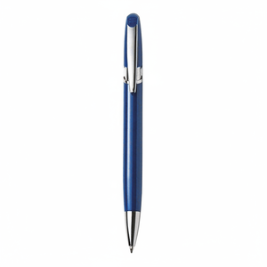 Penna a Sfera in Alluminio Blu, Acciaio Inossidabile e Rame, Penna Promozionale Originale con Corpo in Metallo - Product Image 2