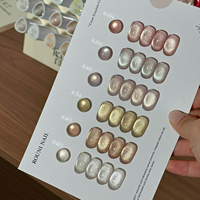 ROUNI 40 Couleurs Gel Polish Magnétique Réfléchissant Effet Œil de Chat Luxe UV, Gel Polish à Haute Pigmentation Plaqué Cristal