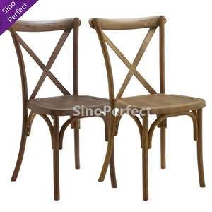 Sillas de Resina con Respaldo en Cruz, Estilo Vintage, para Banquetes y Ceremonias, Apilables, Venta Directa de Fábrica - Product Image 4