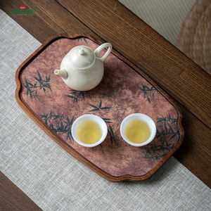 Bandeja para Tazas de Té Pequeña, Elegante, Duradera y Ecológica, de Madera Natural, Juego de Té para el Hogar - Product Image 4
