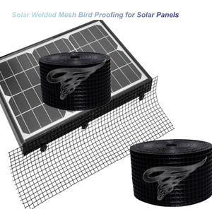 Malla de PVC Negra de 8 Pulgadas x 100 Pies, Malla Soldada para Protección de Paneles Solares, Red Antipájaros y Antipichones - Product Image 1