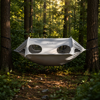 Hamac de camping extérieur en nylon 270 cm pour deux personnes, capsule spatiale de voyage, avec moustiquaire intégrée anti-moustiques et anti-UV
