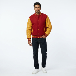 Unisex High Quality Customized Varsity Jacket Winter <b>Woolen</b> Fabric Latest Design Customized Logo Plus Size Men's Jackets - Product Image 1