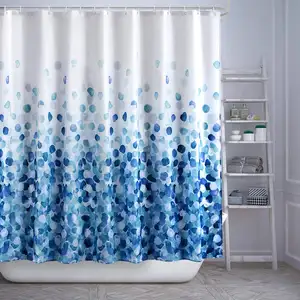 Cortina de ducha de poliéster impermeable para baño de alta calidad, venta al por mayor