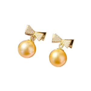 22648DIY <b>Pearl</b> Accessories S925 Silver Ear Nails with Empty Bracket Butterfly Knot 9-13mm Round Beads for <b>Pearl</b> <b>Earrings</b> - Product Image 5