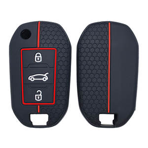 Coque de protection pour clé de voiture en silicone à distance populaire, <span class=keywords><strong>porte</strong></span>-clés, coque, étui, 3 boutons pour 208/301/308/508/5008/<span class=keywords><strong>3008</strong></span> pour - Product Image 3