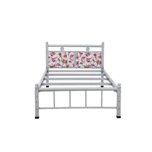 Hzx Simple And Stylish Metal Bed For Families And Hotels Double Bed With Headboard Design