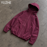 Fabricant de vêtements, veste coupe-vent décontractée pour homme, personnalisée, zippée, imperméable, résistante à l'eau, en nylon ripstop, pour la randonnée en plein air