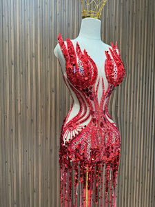 Robe sans manches de luxe avec strass haut de gamme, anti-rides, hiver, pour femmes, prix de gros du Vietnam - Product Image 2