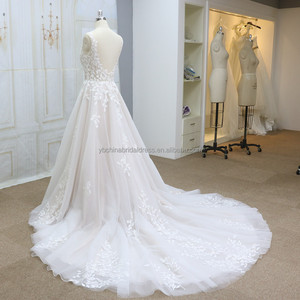 Très populaire robe de mariée A-ligne avec feuille <span class=keywords><strong>dentelle</strong></span> sans manches <span class=keywords><strong>haut</strong></span> fournisseur de robe de mariée - Product Image 5