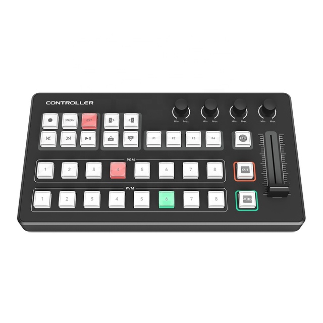 New USB Live Streaming Switcher Midi Panel Videocast Video Broadcasting Controller with Durable Housing