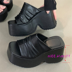 2025 Women's Waterproof Outdoor Wedge <b>Heel</b> <b>Jelly</b> Sandals Breathable Square Toe PU Insole Thick-Soled High <b>Heel</b> Summer Season EVA - Product Image 2