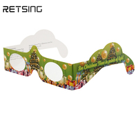 Papier carton arc-en-ciel feux d'artifice 3d lunettes personnalisé imprimé lumière Diffraction lunettes pour la fête de noël