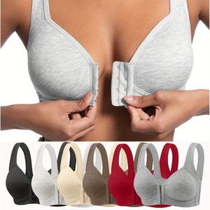 Reggiseno contenitivo taglie forti M-6XL con chiusura frontale, reggiseno minimizzatore senza ferretto in cotone a copertura totale per donne formose - Product Image 1