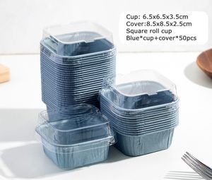 Porta Papel para Repostería, Herramientas para Hornear Pasteles, Vasos de Papel Cuadrados Enrollables Resistentes al Aceite, Utensilios para Hornear, Vasos de Papel Desechables, Equipo para Hornear - Product Image 3