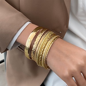 Conjunto de Pulseras de Aleación Estilo Boho, Chapadas en <span class=keywords><strong>Oro</strong></span> de 14K, Multicapa, Apilables, para Mujer, Regalo - Product Image 1