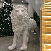 Sculpture de lion en fibre de verre renforcée de plastique, décoration animale lumineuse, modèle de salon de villa nordique, centre commercial